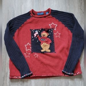 Women's PATRIOTIC WINTER Sweater...size L